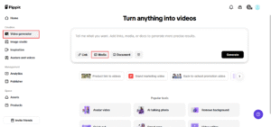 Step 1 log into the video generator tool